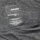 Sonama Womens The Everyday Tee V-Neck Short Sleeve T-Shirt Tee Gray Multi L