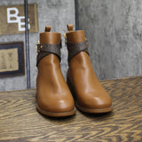 Michael Michael Kors Rory Logo Strap Flat Booties 40F2ROFE6L Luggage Brown 5M