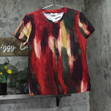 DKNY Abstract-Print Logo T-Shirt P5EHXWNA June Brush Stroke Red M