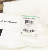 INC International Concepts Mid-Rise Denim Ripped Distressed Skinny Jeans White 8