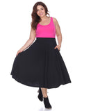 White Mark Womens Plus Size Tasmin Flare Midi Skirt PS709-011XL