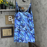 Swimsuits for All Womens Plus Size One Piece Dress Swimsuit Blue / Black 28