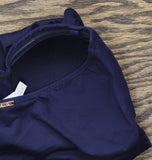 Anne Cole Womens Solid Twist Front Shirred Bandeau Tankini Swim Top Navy Blue S