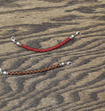 Premier Design Pendant Rolo Chain Necklace Bracelet Silver Gray / Red 15'' + 4''