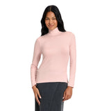 A New Day Womens Long Sleeve Knit Ribbed Cotton Blend Turtleneck Top Pink S