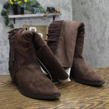 Universal Thread Patsy Tall Fringe Western Boots 94463424 Chocolate Brown 7.5M
