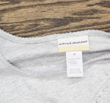 Alfred Dunner Womens Knit Plus Size Classics Diagonal Heat Top Gray 3X