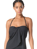 Vince Camuto Draped Bandeau Tankini Swim Top V21516 Black XL