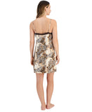 INC International Concepts Lace-Trim Chemise Nightgown Mixed Animal Brown L