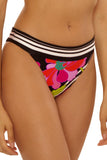 Trina Turk Womens Bougainvillea Reversible Hipster Swim Bottom Black Multi 12