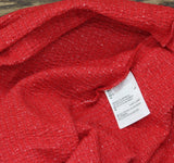 Charter Club Womens Knit Crochet Trim Flutter-Sleeve Dress Red Barn Combo L