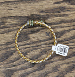 LOFT by Ann Taylor Braided Open Cuff Bracelet Tan / White Multii