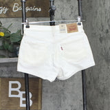 Levi's Womens 501 Original Shorts Button Fly 92464351 Disco Nights Off White 27