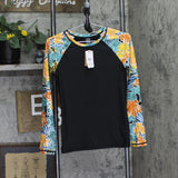 Volcom Womens Take It Easy Long Sleeve Rashguard O0322400 Multi Black M