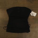 Becca Womens Bandeau Muse Mesh Overlay Tankini Ruched Swim Top 733557 Black XL