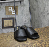 Stuart Weitzman Womens Cayman 35 Block Heel Slides SE013 Black 9B