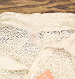 PQ Blake Button Down Crochet Cover Up Shirt Biscotti Off White Lurex M/L