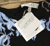 Kasper Womens Sleeveless Embroidered Sleeveless Top 10924833 Black XS