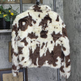 Wild Fable Faux Fur Full Zip Collared Long Sleeve Jacket Cream Off White L