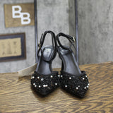 A New Day Sequin Embellished Ruth Heels with Memory Foam Insole Black 7.5M