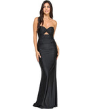 Emerald Sundae Juniors Strapless Twist-Front Cutout Gown Black M