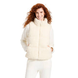 Universal Thread Alpine Faux Shearling Full Zip Puffer Vest Cream Off White L