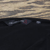 Colleen Lopez Womens Plus One-Shoulder Top with Applique 698419 Black 1X