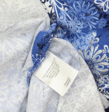 Alfred Dunner 3/4 Sleeve Embellished Neckline Snowflake Knit Top Blue Multi 1X