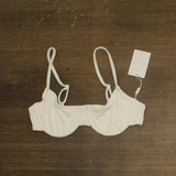 Solid & Striped Textured Eva Bikini Top Cloud Terry Swim Brule Off White M