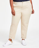 Tommy Hilfiger Womens Plus Size Hampton Chino Pants W7RK0035 Khaki Brown 24W