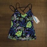 Beach House Sport Womens Mesh Lined Propel Swim Tankini Top Black Multi 12