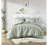 510 Design Quilted Ruffle Edge 2-Piece Comforter Set Sage Green Twin / Twin XL