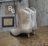 On 34th Womens Aatira Tulip Booties 10019682200 Silver Glitter Gray 6M