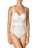 DKNY Womens Sheers Strapless Bodysuit DK6008 White 36D