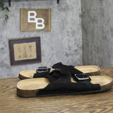 Goodfellow & Co Suede Two Band Slide Sandals 94809738 Black 10