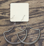 Melody Womens Fashion Dangly Coiled Hoop Earrings Silver Gray 3.75"