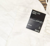 Womens Drawstring Elastic Waist Wide Leg Pants White S