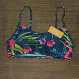 Kona Sol Women's Strappy Side Bikini Top 76592313 Blue Floral M