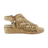 JBU By Jambu Womens Tessa Shooties Round Toe Wedge Sandals Tan Shimmer Brown 8M