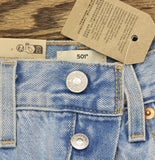 Levi's Womens 501 Button Fly Jeans 94417268 County Fair Blue 26x30