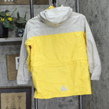 LL Bean Kids Boys Double Zip Up Lined Rain Jacket Yellow / Gray M (10/12)