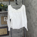 Black Tape Womens Woven Embroidered Peasant Top 1923015 M Cream Off White XL