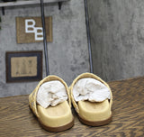 Arezzo Womens Mila Slip-On Flatform Sandals Natural Brown 7.5M