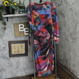 Vince Camuto Womens Printed Long-Sleeve Bodycon Dress Blue Multi 12