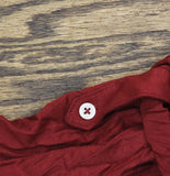 Style & Co. Knit Button Up Roll Tab Shirt Red 2X