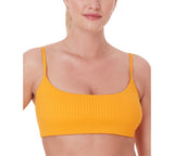 Andie Womens Maui Ribbed Bikini Swim Padded Top AT383 Tangerine Orange S