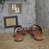 Universal Thread Sarai 2-Band Stone Stud Slide Sandals 94822821 Brown 7M