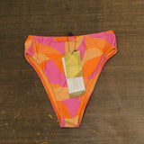 Vix Womens Martinica Gigi Printed High Waist Bikini Bottom Pink Multi S