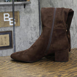 Michael Michael Kors Block Heel Riding Boot with Side Zip Mocha Brown 11M