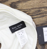 Kate Spade New York Solid Shirred High Waist Swim Bottom Cream Off White M